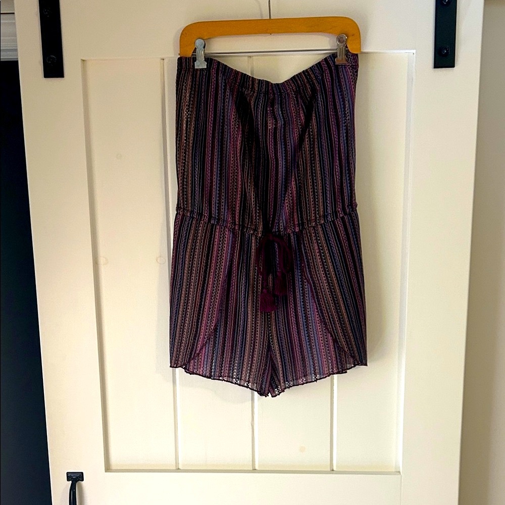 BECCA By Rebecca Virtue Multicolor Striped Romper Cover-Up